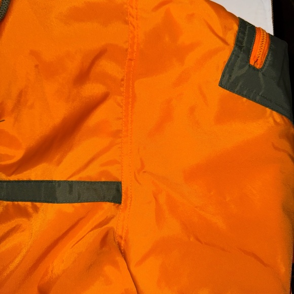 Vintage 90's Windbreaker Jacket NIKE Orange Full Zip Black Tag Size Medium - Picture 7 of 13